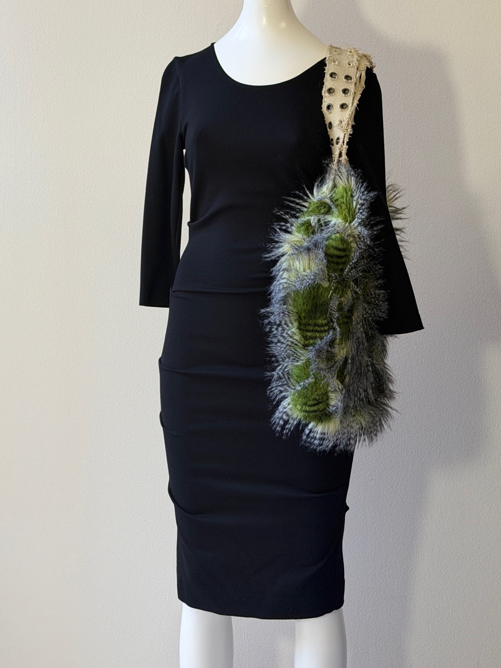 Nicole Miller Black Sheath Dress with Long Sleeves